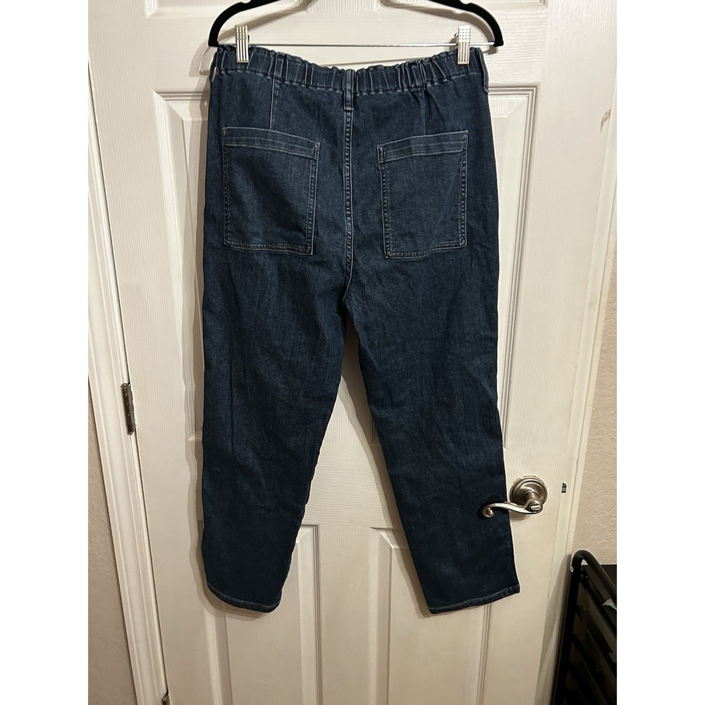 J. Crew Womens 31 High Rise Elastic Waist Stretch Ankle Jeans Dark Washed Denim - Picture 8 of 12